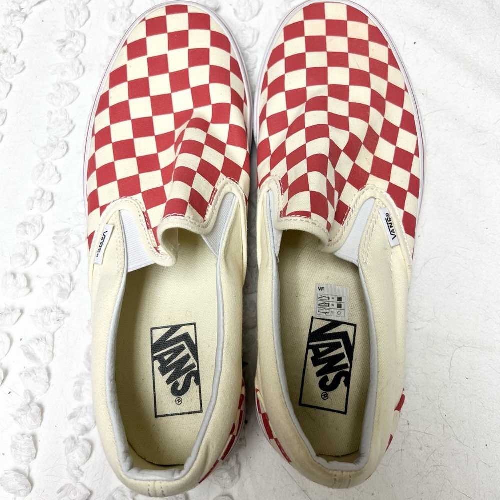COPY - Vans Slip On Checkerboard, Red and off-white